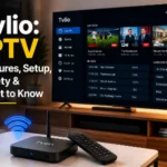 Tvlio IPTV streaming service on a Smart TV with live channels and digital entertainment interface